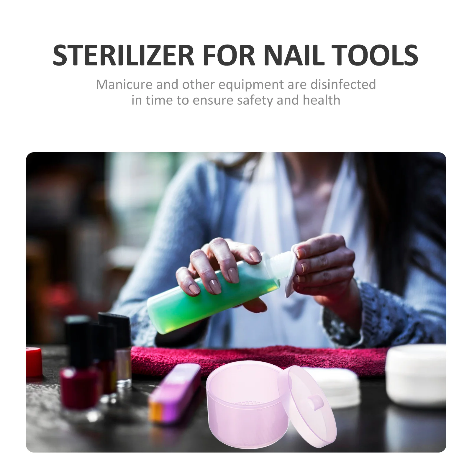 2 قطعة أداة تعقيم الأظافر علبة تنظيف مقاومة درجات الحرارة العالية للملاقط كليبرز أمشاط أدوات سبا التهوية الهواء الجاف #4