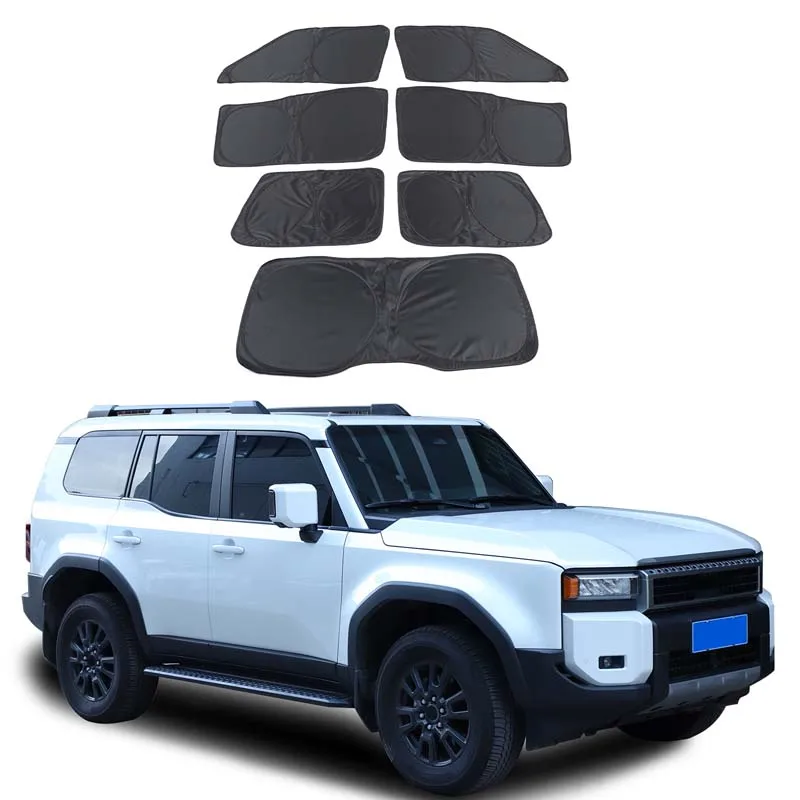

7Pcs Silver Tape For Toyota Land Cruiser Prado 250 LC250 2024+Car Full Window Glass Anti-UV Sunshade Car Protection Accessories