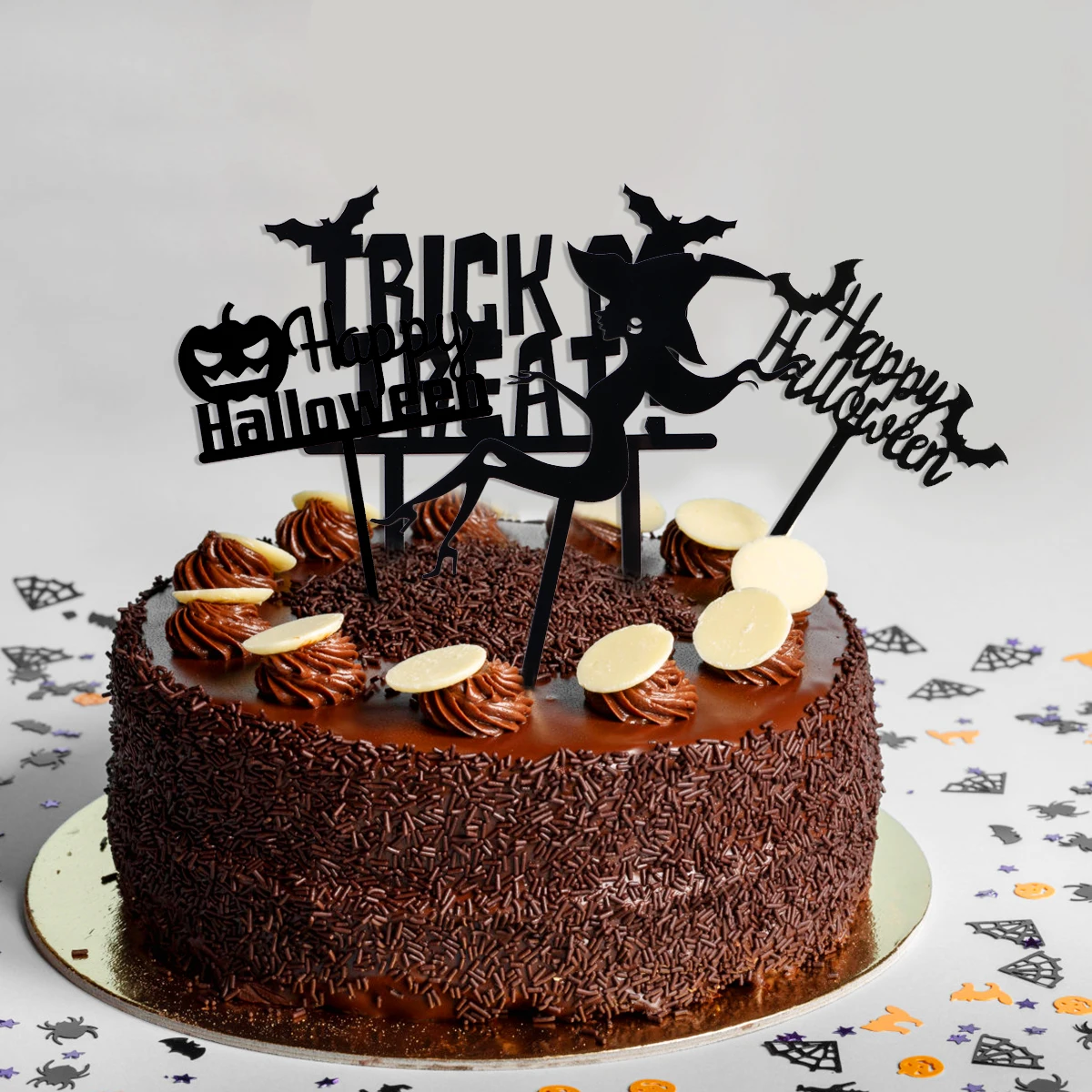 

10Pcs Halloween Pumpkin Acrylic Cake Insertion Safe for Food Use Party Decorations