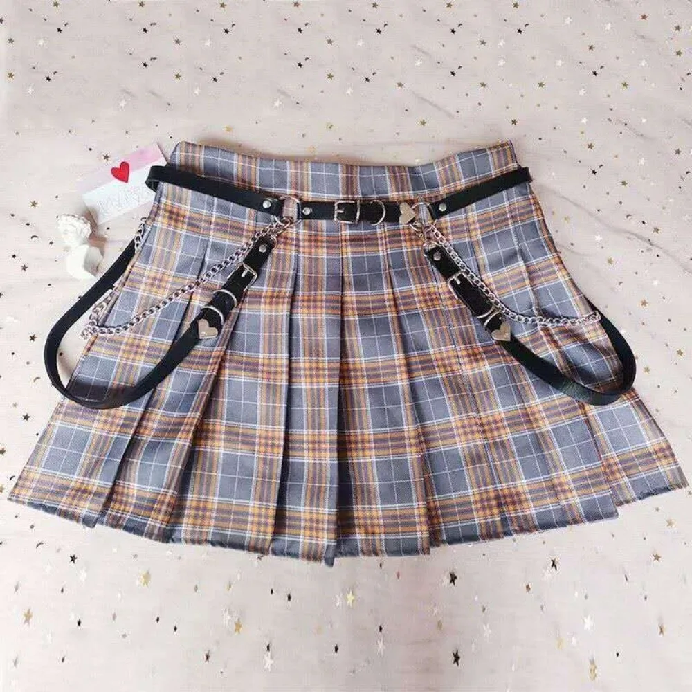 

Leg Accessories Metal Skirt Belt Hip Hop Punk Waist Chain Shoulder Strap Heart JK Leg Loop Girls