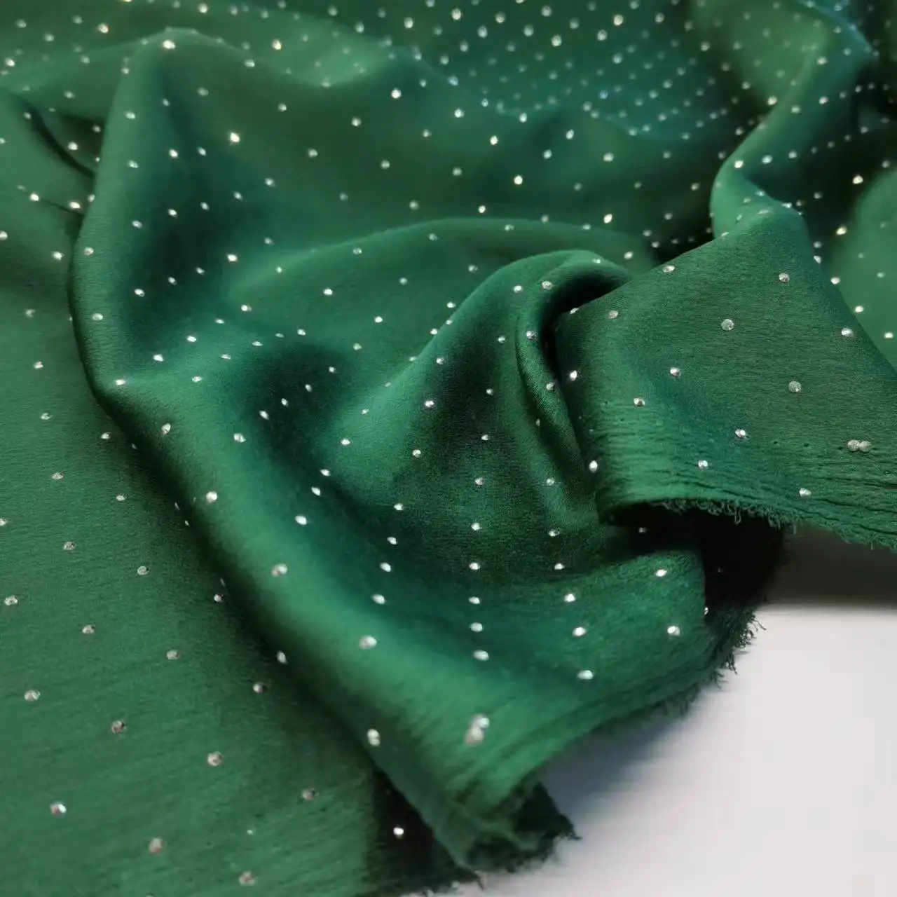 Bling Fabric With Rhinestones Bling Charmeuse Material For Dress Scarf