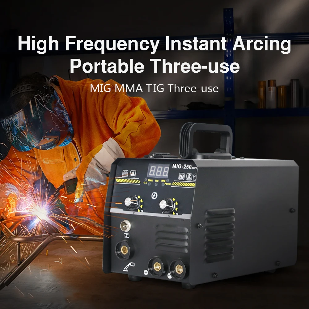 3 In 1 Mig MMA TIG Non Gas Welding Machine 250 Super 220V Welding Equipment Intelligent Adjustment  IGBT Inverter Welder