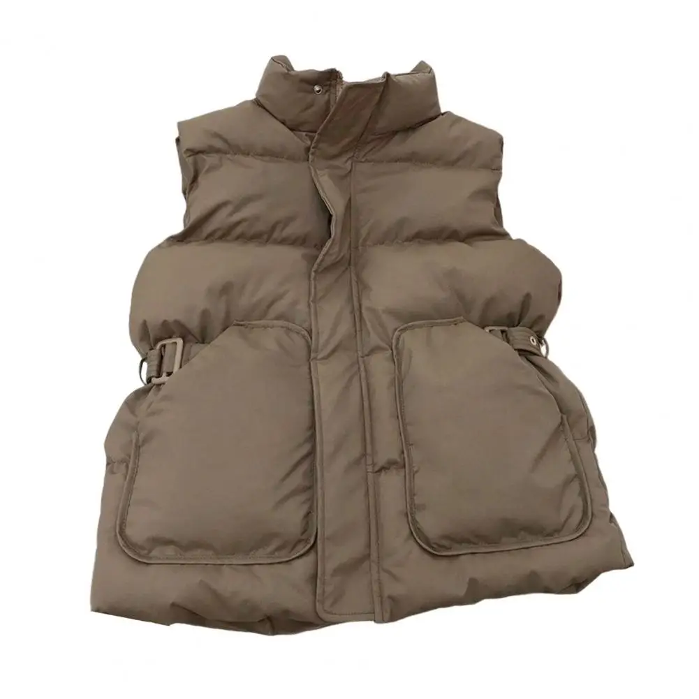 

Women's Puffer Vest Casual Sleeveless Hooded Zip Up Jacket Quilted Stand Collar Coat with Pockets Winter Warm Outerwear
