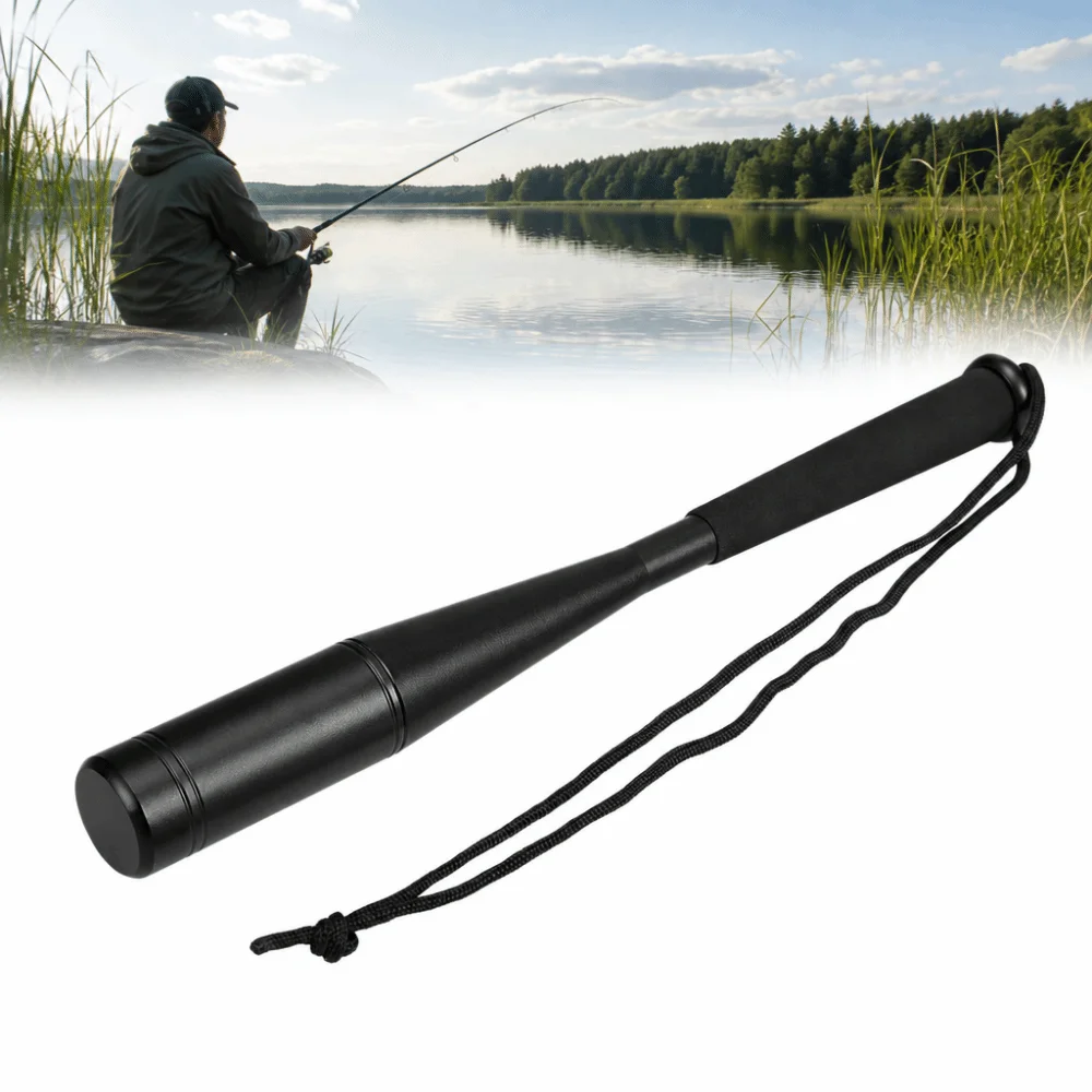 Portable Aluminum Alloy Fishing Bat EVA Foam Handle 25cm Length Fish Priest 25mm Diameter Fish Whacker Freshwater Fishing