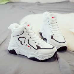 Plus Velvet Sneakers Women 2022 Winter Wild High-top Shoes Women Warm Cotton Shoes Running Thick Women Shoes Zapatos De Mujer
