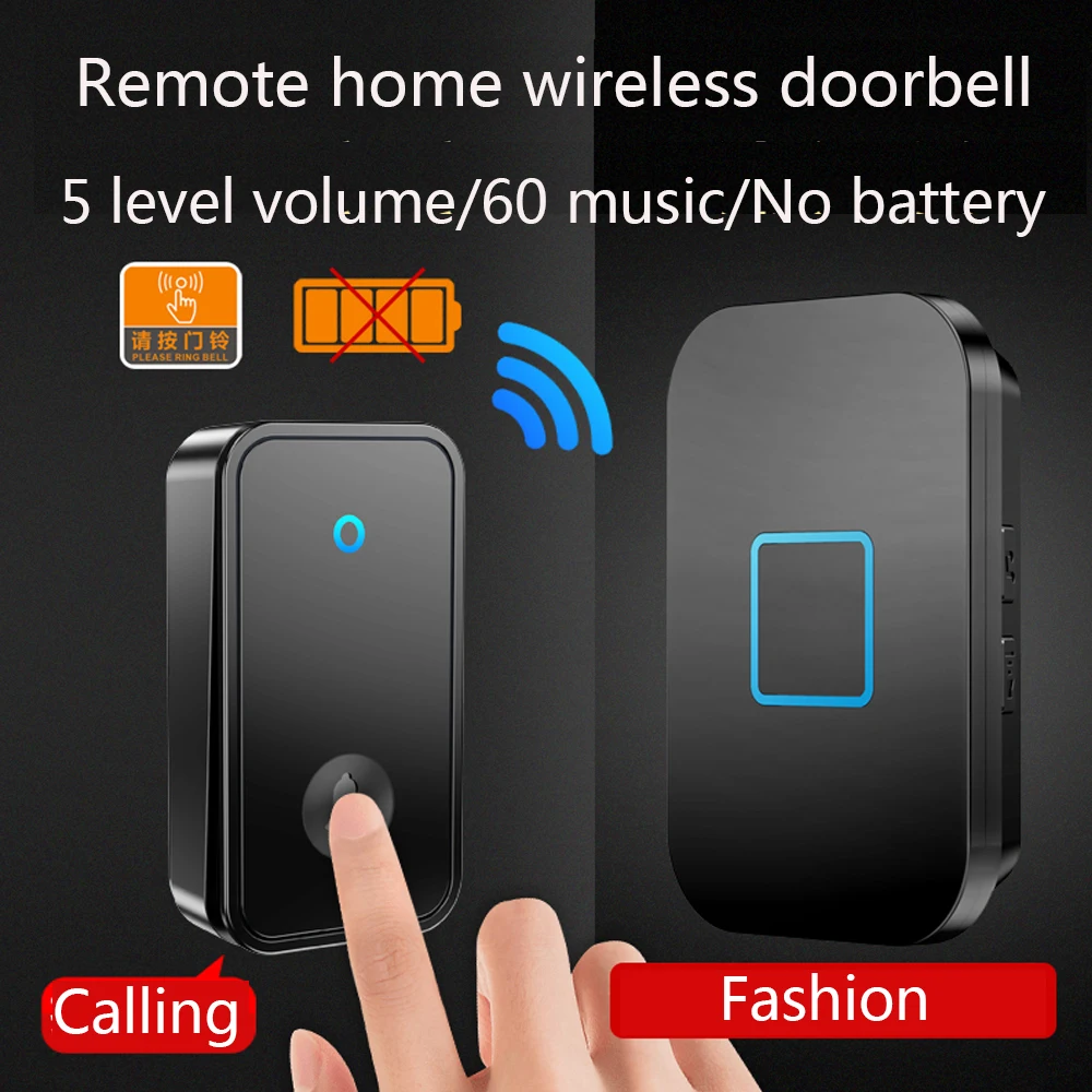 Wireless remote control doorbel 1V1 intelligent household remote doorbell, elderly pager, battery fre