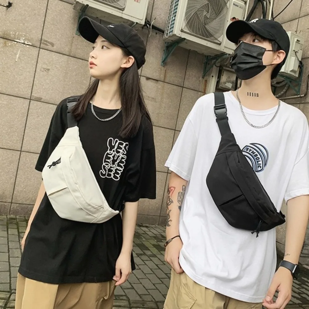 

Однотонная нейлоновая нагрудная сумка, большая вместительная многофункциональная спортивная поясная сумка, регулируемая сумка через плечо