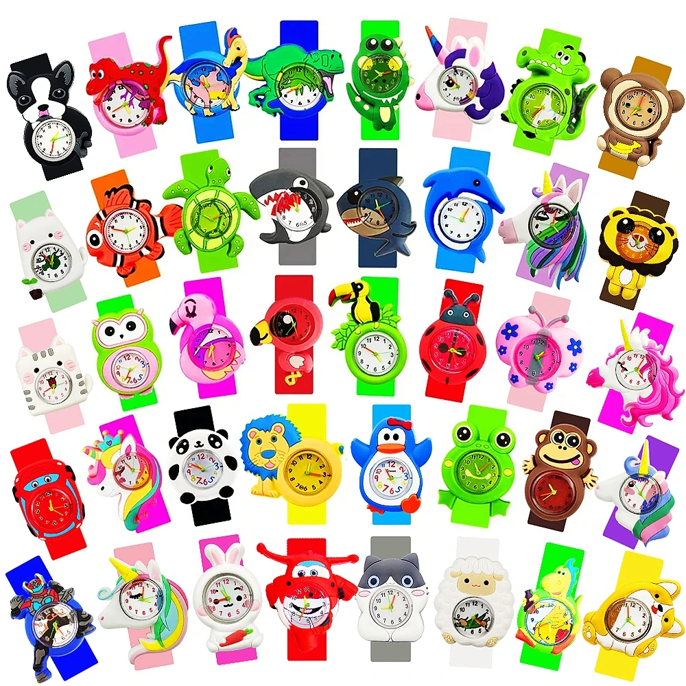 كارتون يونيكورن الأطفال الساعات رياض الأطفال طالب وقت الدراسة لعبة سوار أطفال صفعة ساعة بنين بنات هدية عيد ميلاد على مدار الساعة #1