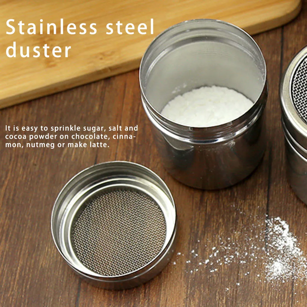 Dredgers Stainless Steel Cinnamon Mesh Sifter Powder Sprinkler Cookwares Icing Smooth Surface Salt Shaker 6.5x8.0cm