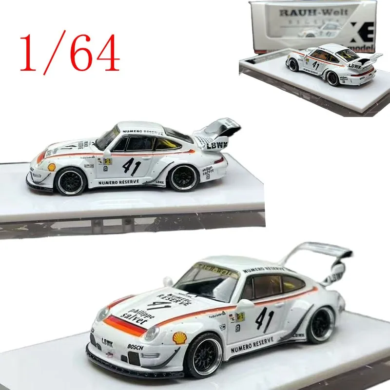 

XKE Diecast 1/64 Scale ‌Porsche 993 RWB "White #41" Livery Alloy Car Model Toys for Boys Gift