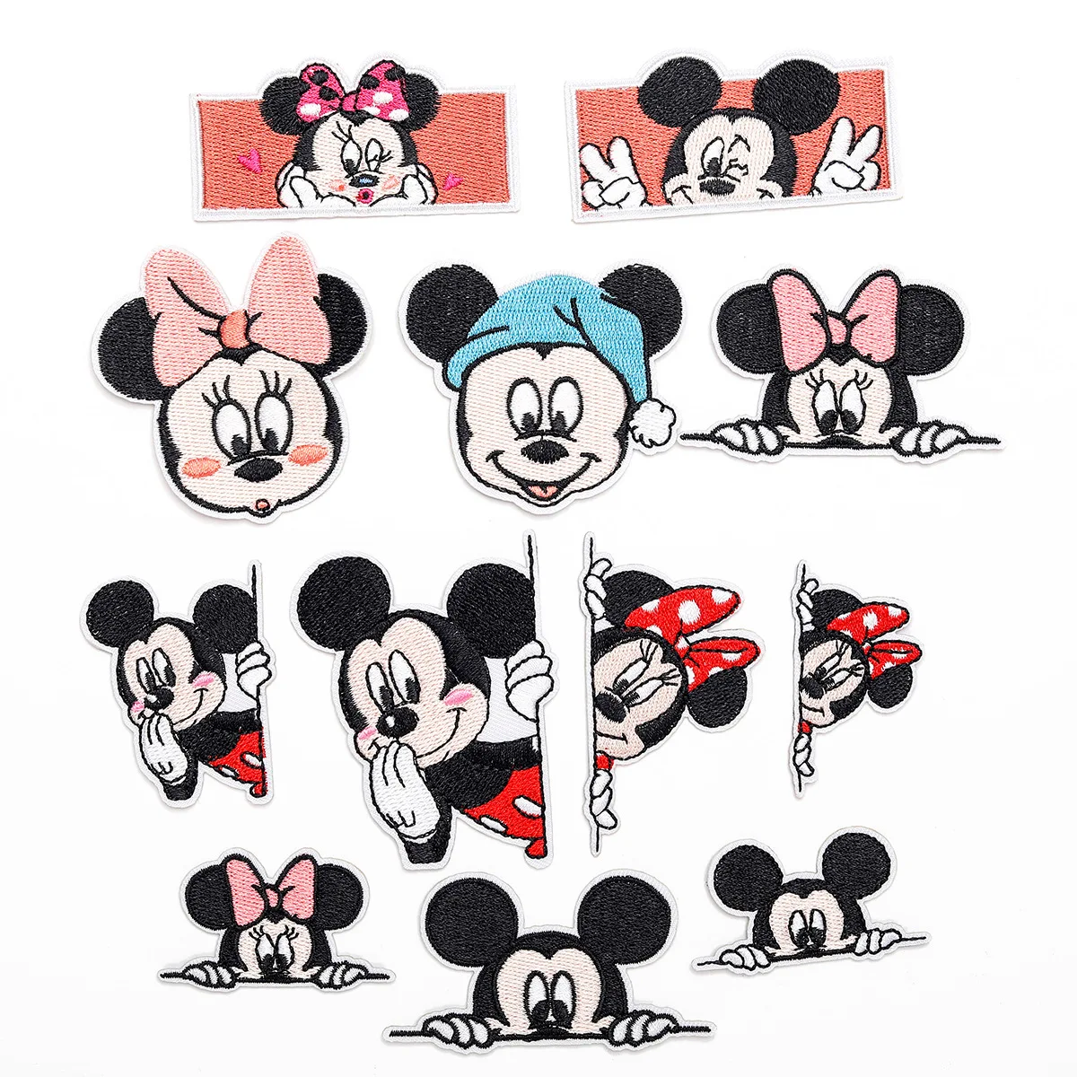 

Minnie Mickey Mouse Disney Patches Iron on Adhesive Patch For Decor Sew Clothes Jeans Cartoon Embroidered DIY T shirt Applique