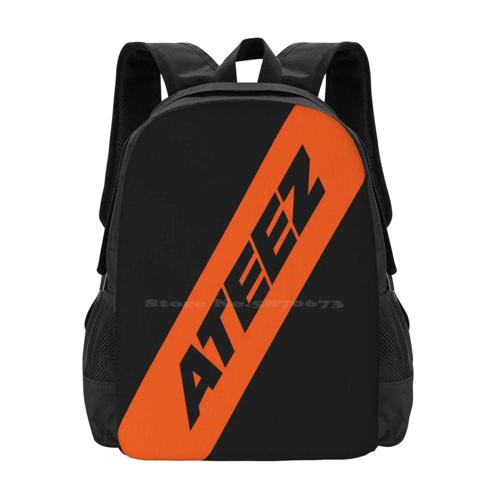 

Ateez-черный модный узор, дизайн, дорожный школьный рюкзак для ноутбука, сумка Ateez Say My Name Hala Treasure Pirate King Atiny Seong