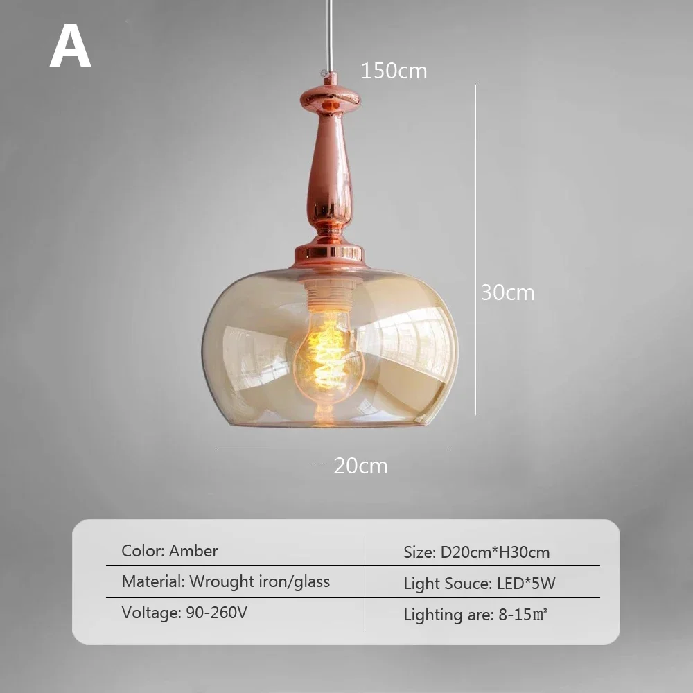 Lampe Suspendue en Verre Transparent de Style Nordique, Luminaire Décoratif d'Nik, Idéal pour un Loft, un Salon ou une Chambre à Coucher