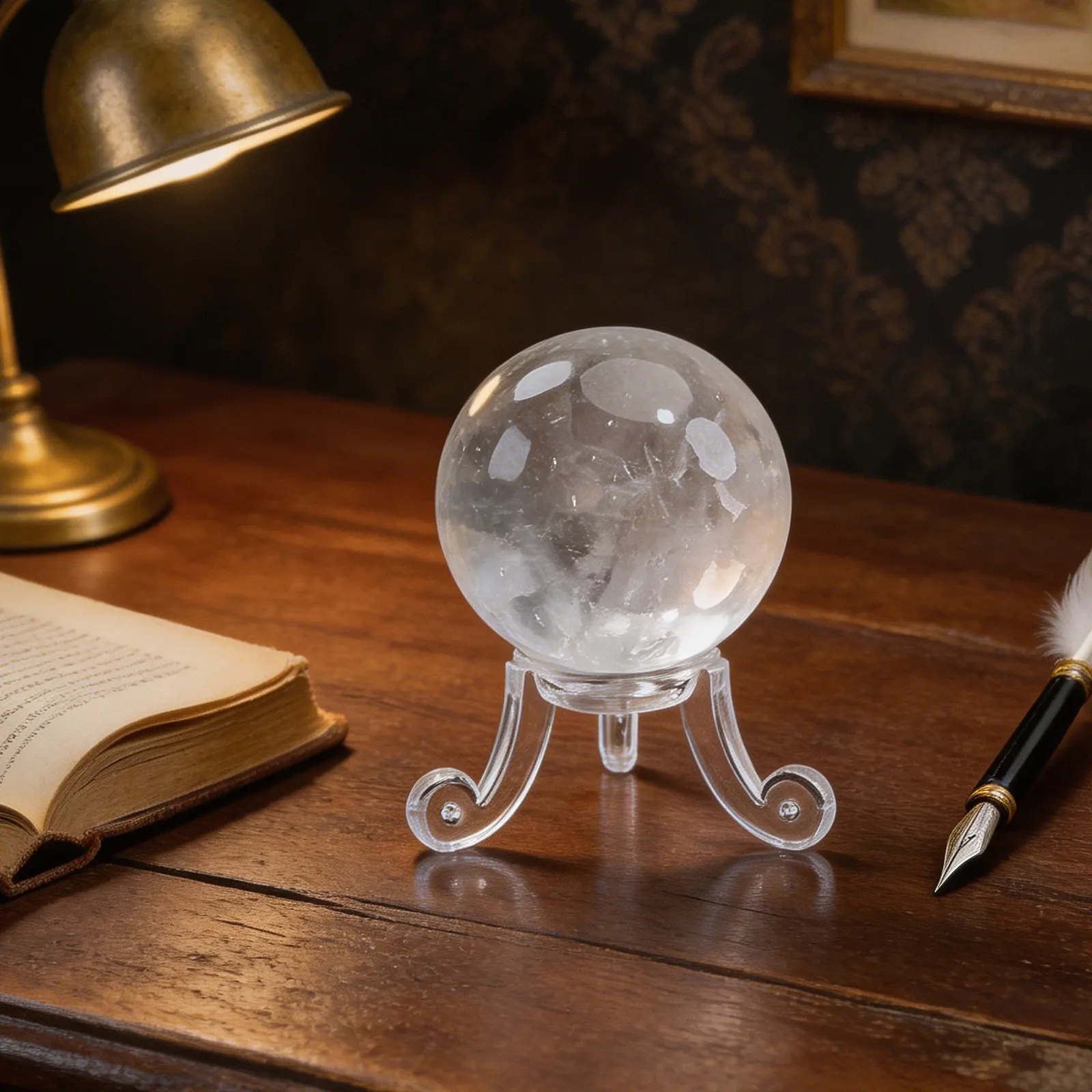 6 Pcs Base for Crystal Display Pedestals Clear Sphere Stand Acrylic Risers Ball