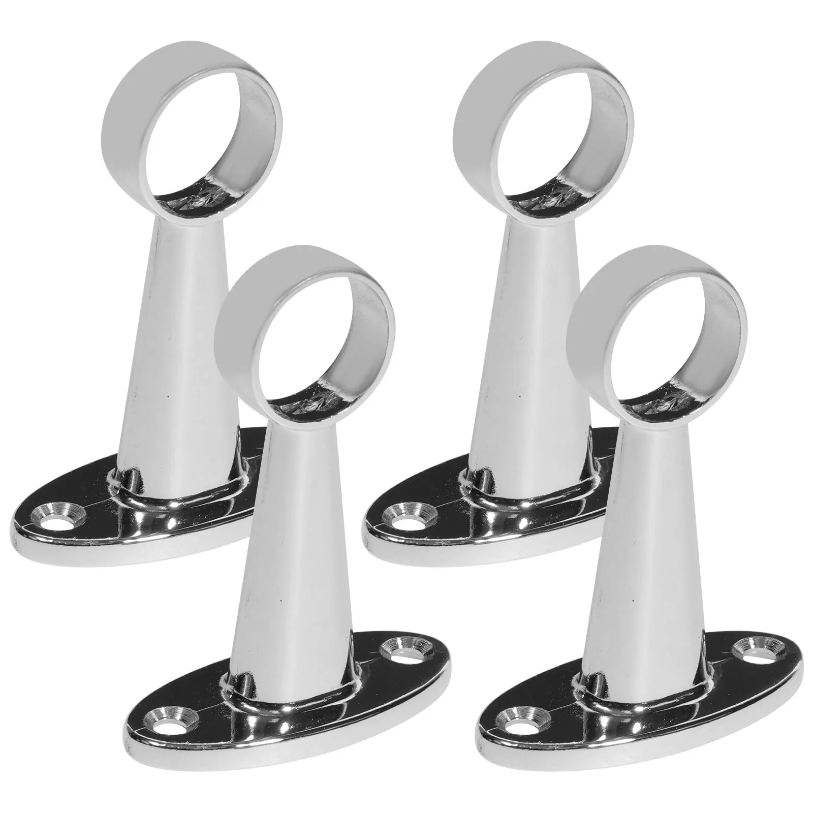 

4pcs Wardrobe Flange Seat Closet Rod Holders Brackets 19mm Round Tube Shower Curtain Support Drying Rack Hardware