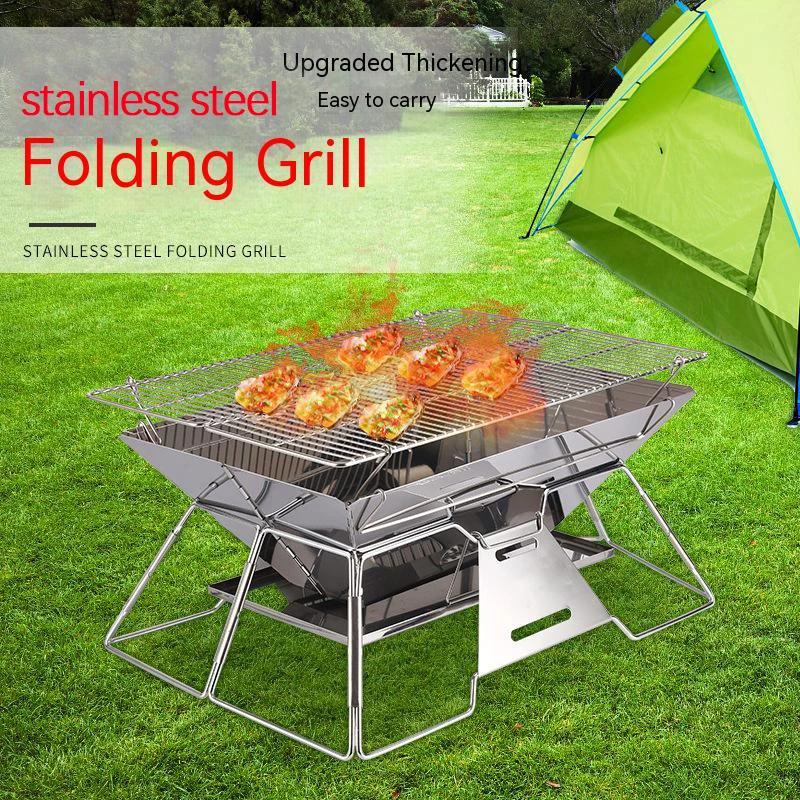 

Barbecue Grill Home Barbecue Outdoor Camping Charcoal BBQ Stove Grills Mesh Portable Smokeless Barbecue Grill Pan