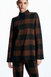 Ethereal  2023  winter new style of Vintage style Casual classic plaid commuter knit top