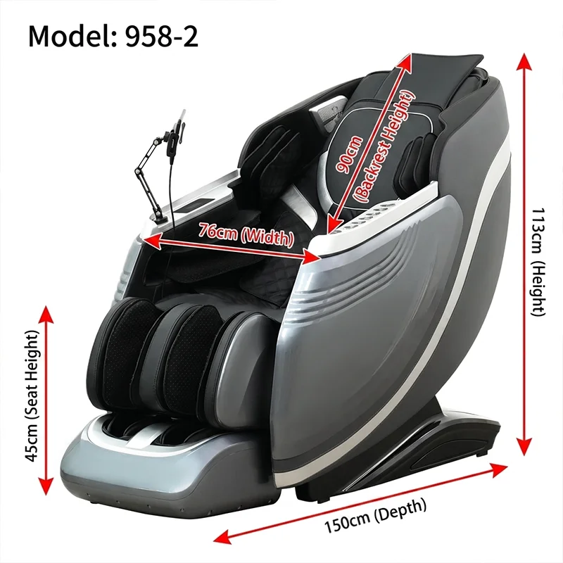 Luxury Modern Automatic Shiatsu Body Massage Chair Zero Gravity Heating Salt Hot Lava Multi-Level 2-Pound Airbags Timing Control