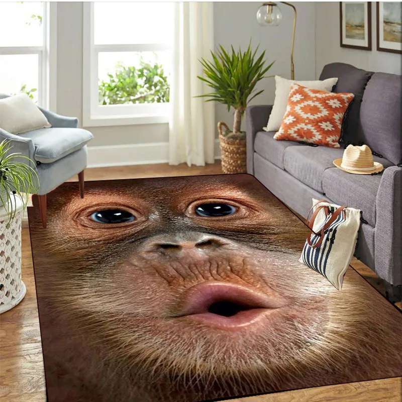 Humorous Hip Hop-Themed Monkey And Baboon Carpet, a Soft, Non-Slip Mat Suitable for Decorating Living Rooms, Bedrooms