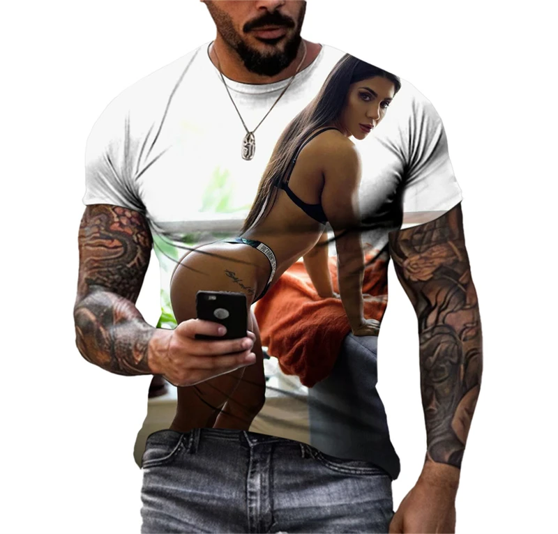 Summer Men Women T Shirt Sexy Beauty 3D Printed T-Shirt Female Casual Party Tees Tops Trendy Unisex Cute Small Fresh Tshirt Top