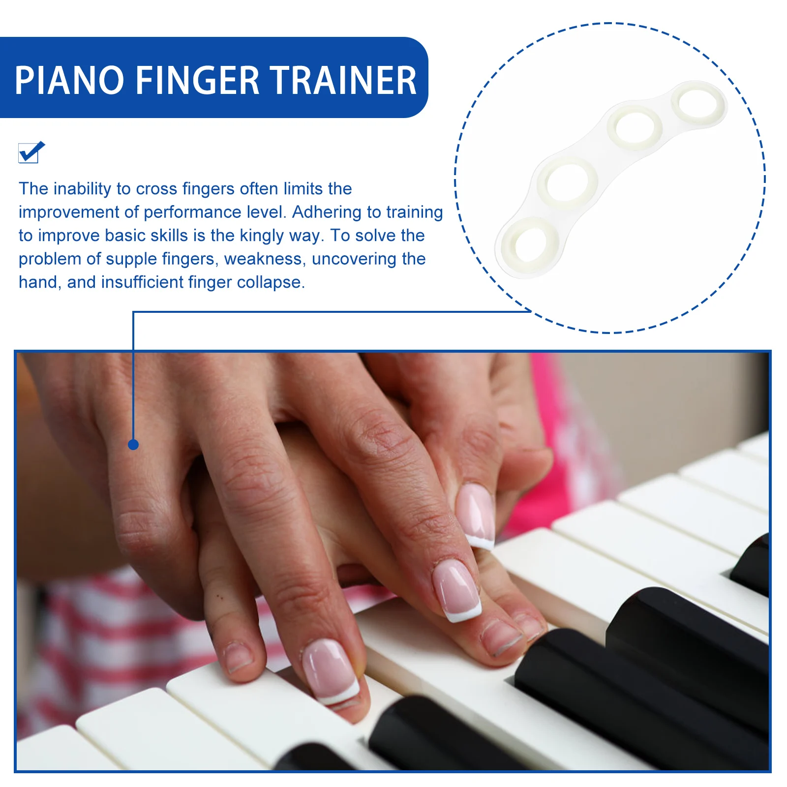 

Finger Expansion Trainer Guitar Piano Practical Expander Durable Design Lightweight Portable Anytime Anywhere Practice