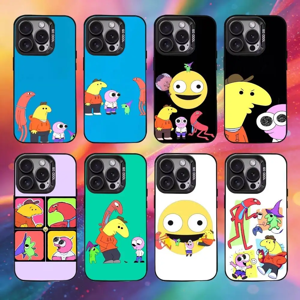 

S-Smiling F-Friends Phone Case For iPhone17, 16,15,14,13,12 Pro Max Black Candy Matte Shockproof Cover