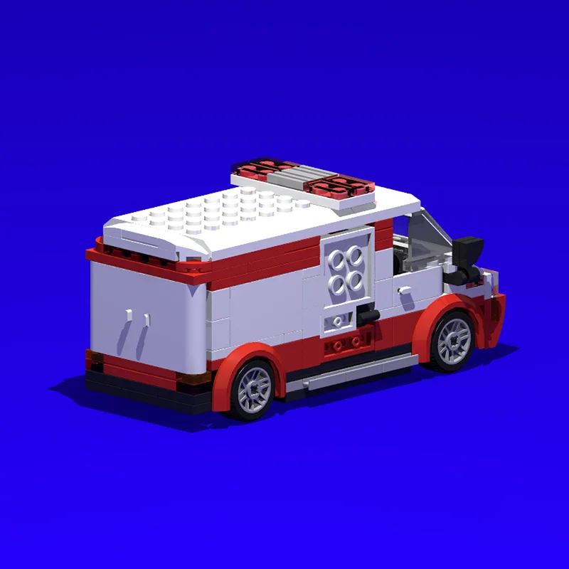 รถเมืองรุ่นโมคบล็อกตัวต่อรถพยาบาลเมืองรุ่นเทคโนโลยีอิฐ DIY ประกอบก่อสร้างของเล่นวันหยุดของขวัญวันเกิด