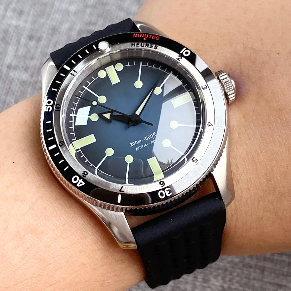 Miyota 8215 Tandorio Red Blue 40mm Mechanical Automatic Diving Men Watch 200M Water Resistant Sapphire Screw Crown Reloj image 3