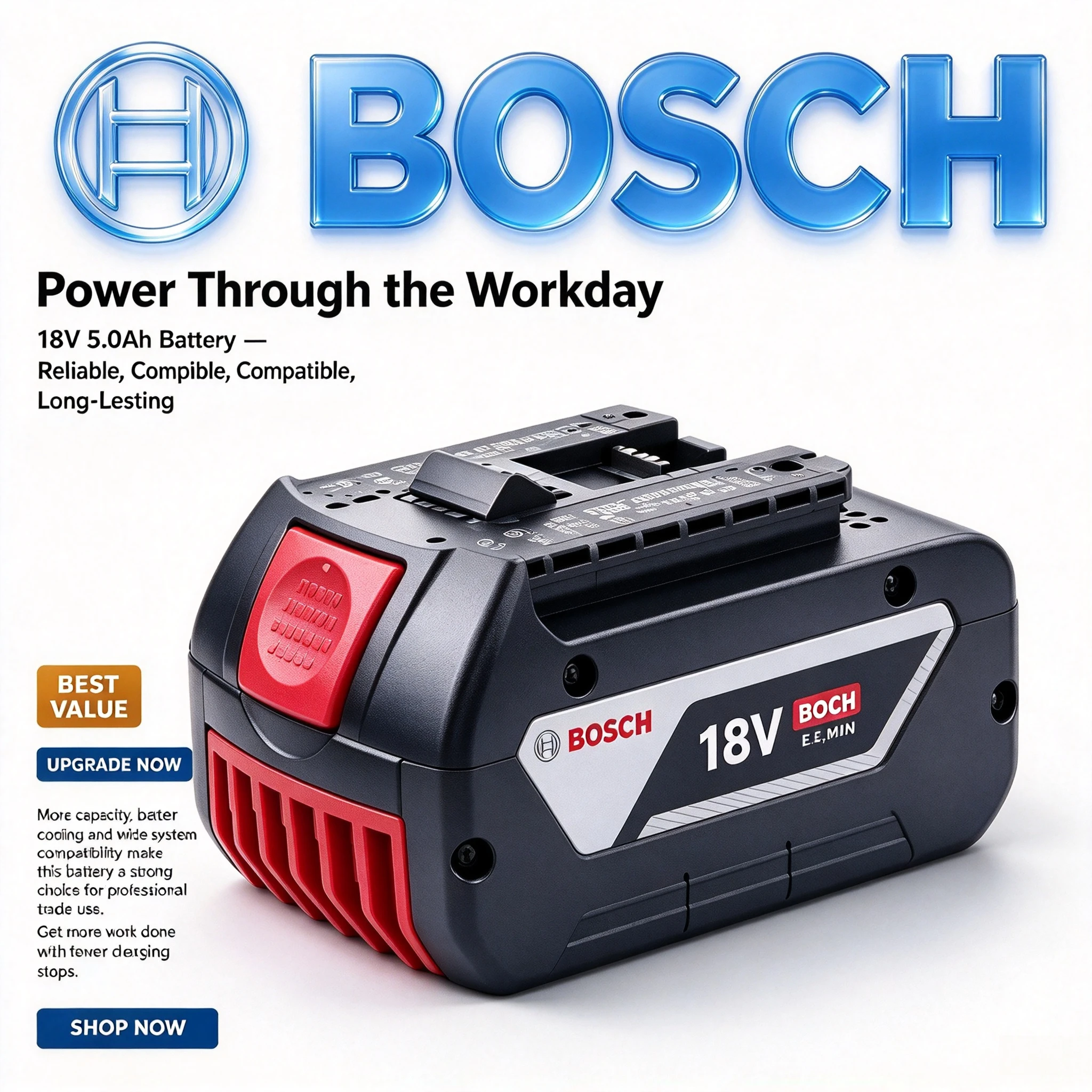 Bosch 18V 5.0Ah Lithium Replacement Battery BAT609 Professional Battery Pack For 18V Cordless Drill Hammer Circular Saw Tools
