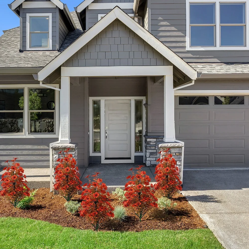 

Lawn Decor Artificial Plant Garden Stake Porch Decor Decorative Ornament Garden Stake Decor with Stake Simulation Flower Violet