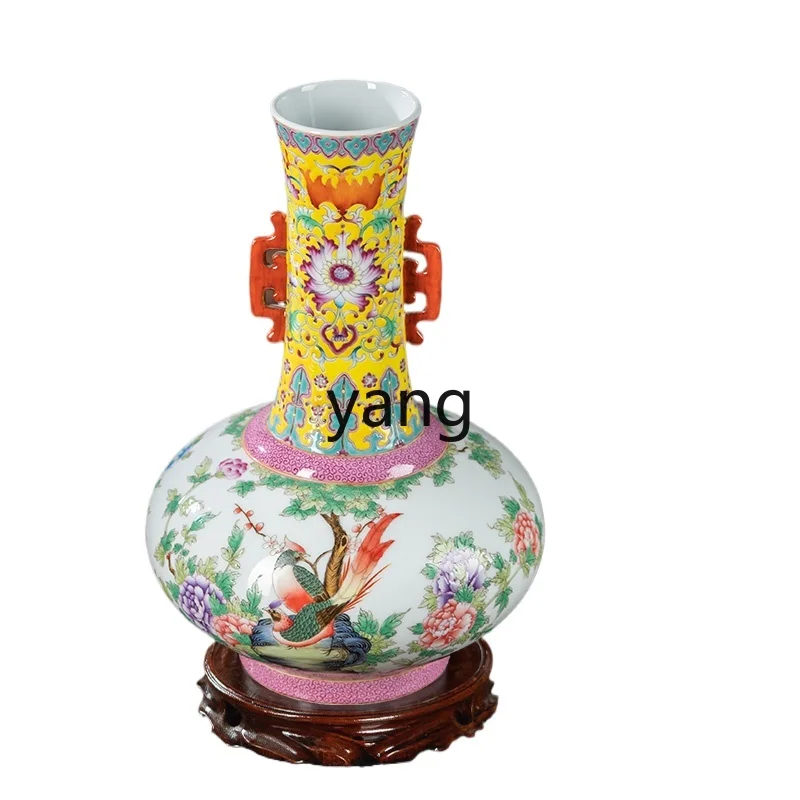 LH  Jingdezhen ceramic vase hand-painted celestial ball vase living room decorative porcelain vase ornament