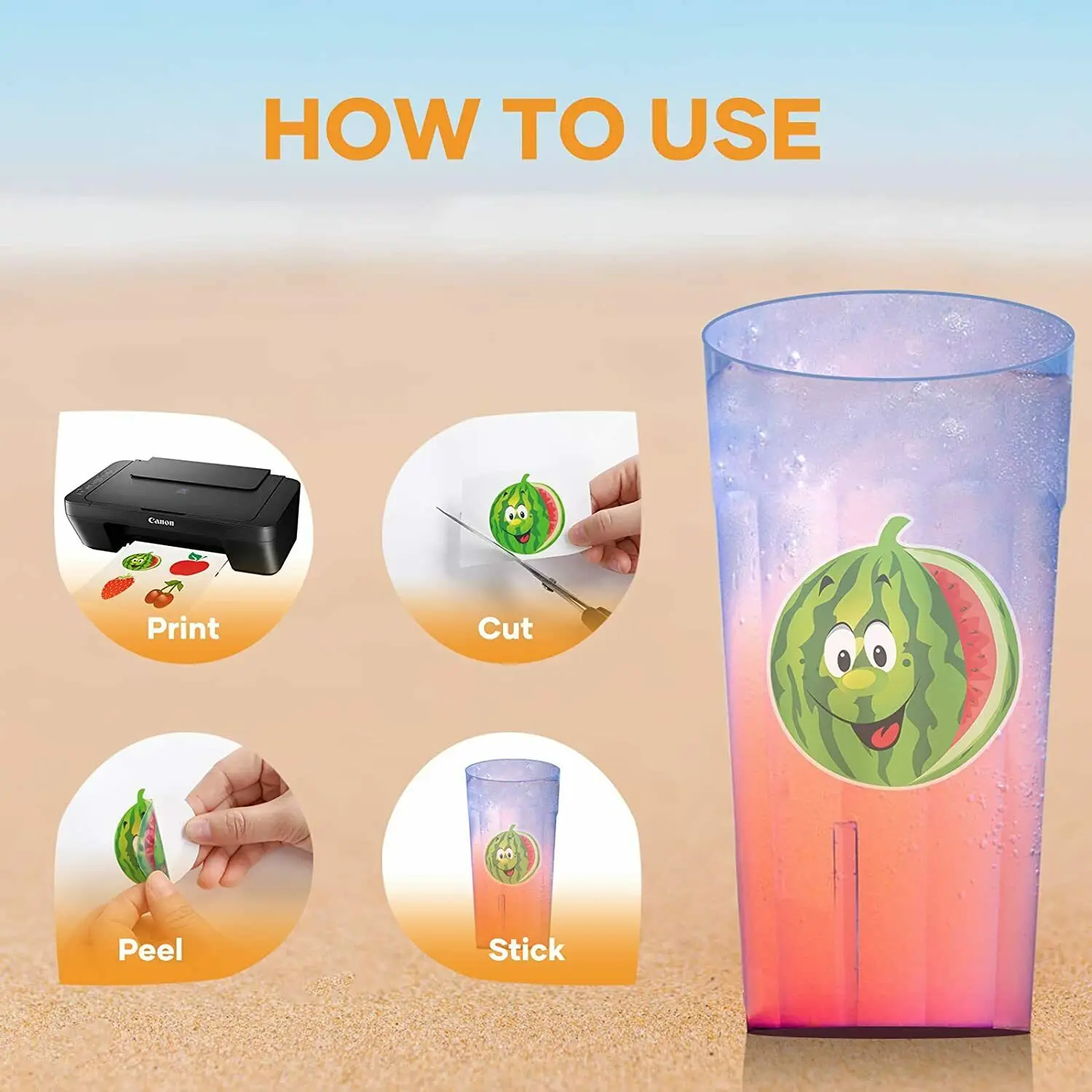 Htvront 20 Stuks Translucent A4 Printable Vinyl Sticker Papier Zelfklevende Kopieerpapier Voor Inkjet & Laser Printer Diy 8.5X11 Inch