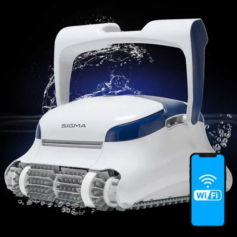 Dolphin Sigma Robotic Pool Cleaner (model 2024) - Wi-Fi, app, gyroscoop, wekelijkse timer, waterlijnreiniging en enorme bovenlader