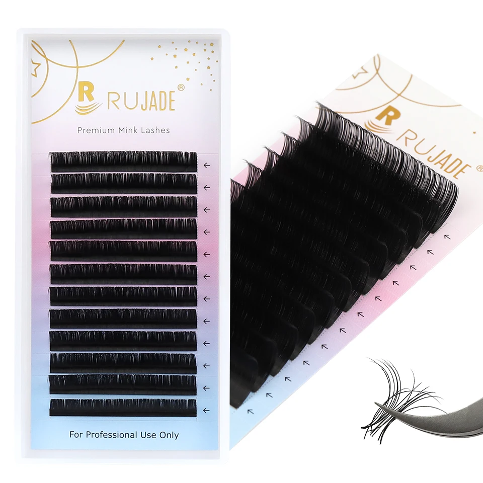 

RUJADE Volume Individual Eyelash Extension Lashes Matte Black Premium Classic Eyelash Natural Soft Professional Makeup Faux Cils