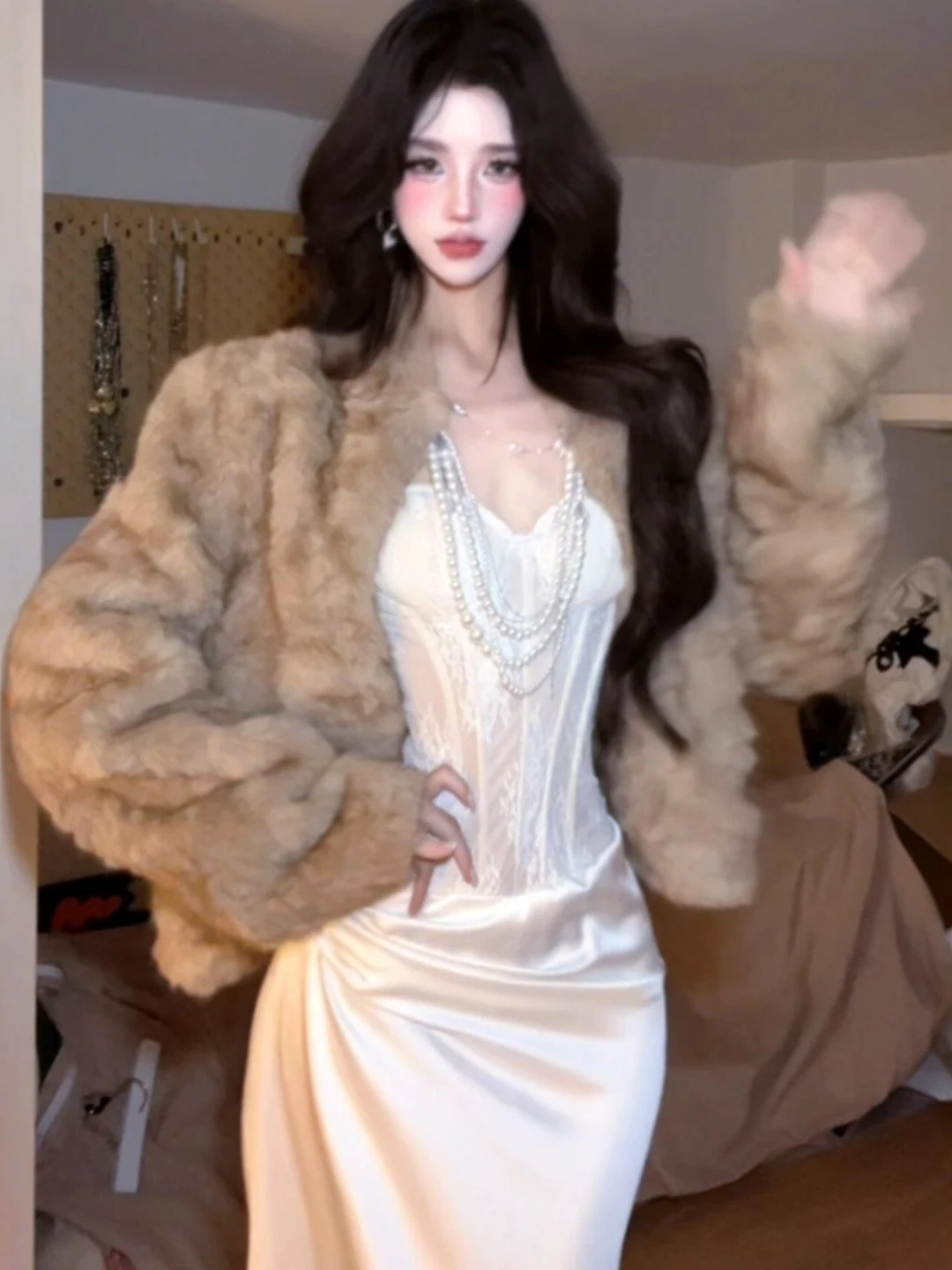 

Retro Ele Fur Coat Faionable Inteated Leather And Fur Outerwear Warm Pure Color Casual Outdoor Youth Winter Coat