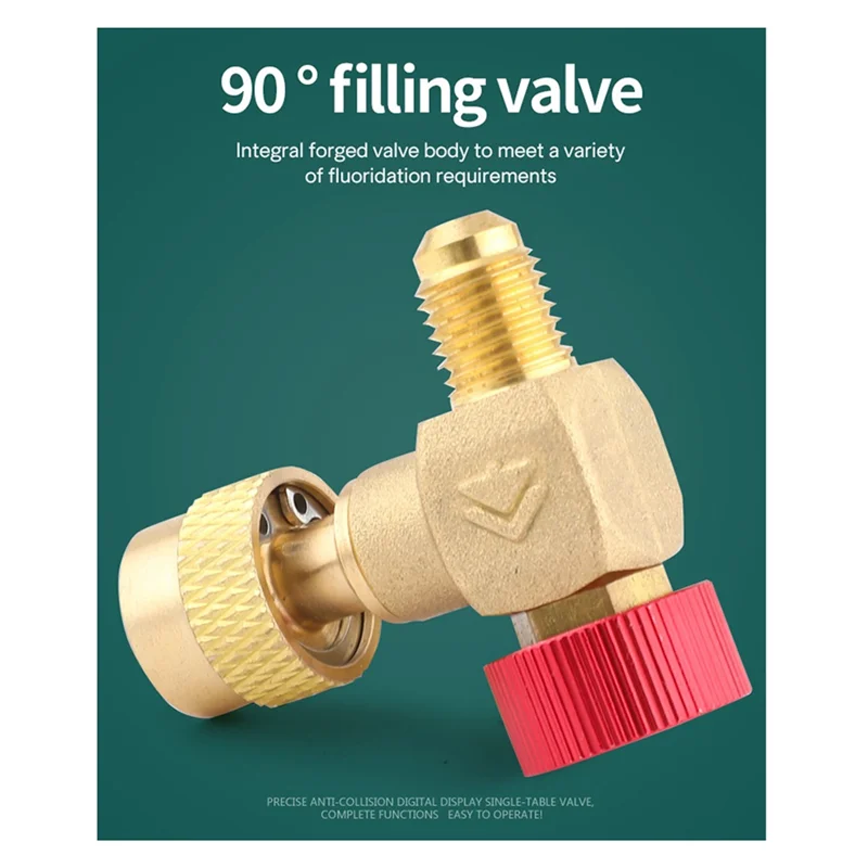 B97A-HS Right Angle Air Conditioner Safety Valve 90 Degree Copper R22/32/410 Fluorine Refrigerant Adapter