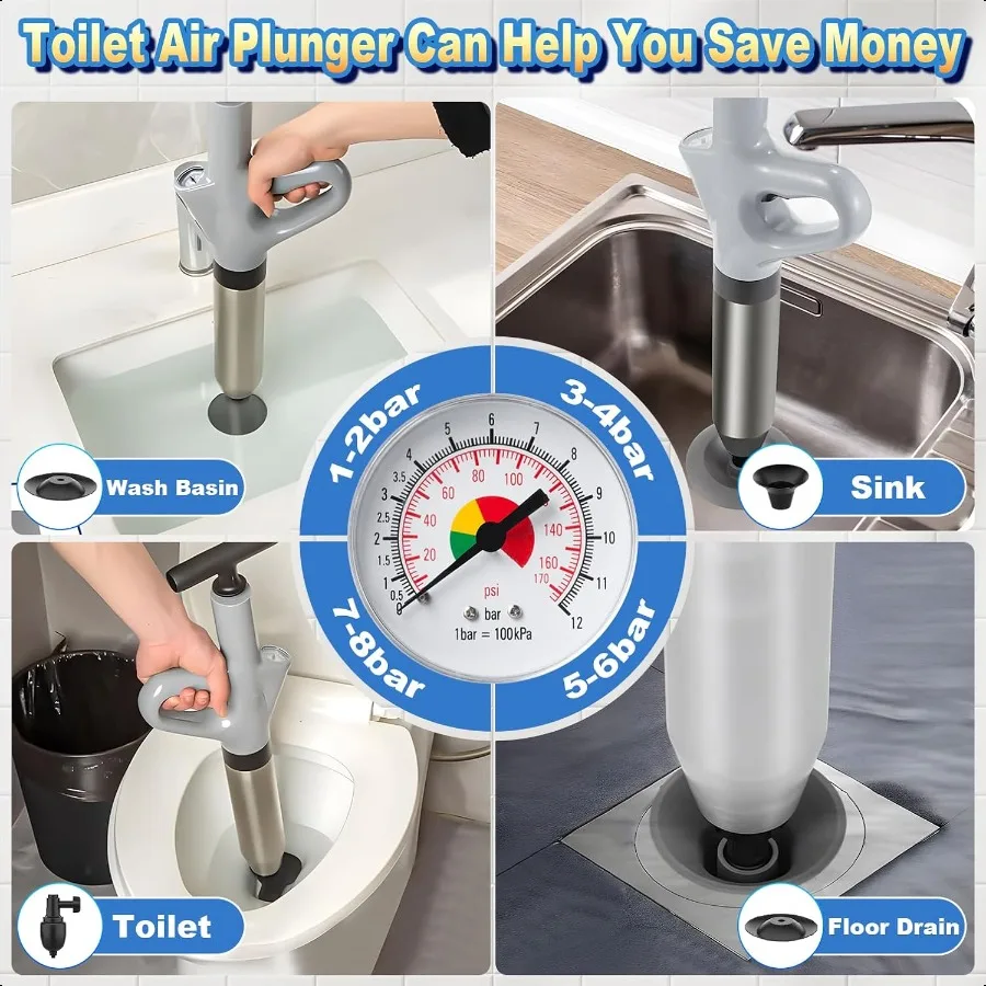 مكبس المرحاض عالي الجودة مكبس المرحاض اوجير استنزاف الهواء الناسف مع المكبس الثقيل في الوقت الحقيقي للحمام والسباكة