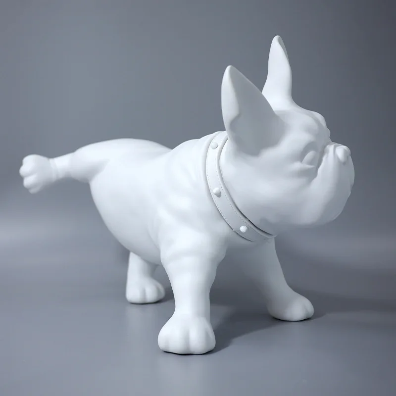 

44CM Nordic Resin French Bulldog Simulation Animal Decoration Accessories Modern Home Decoration Crafts Statues