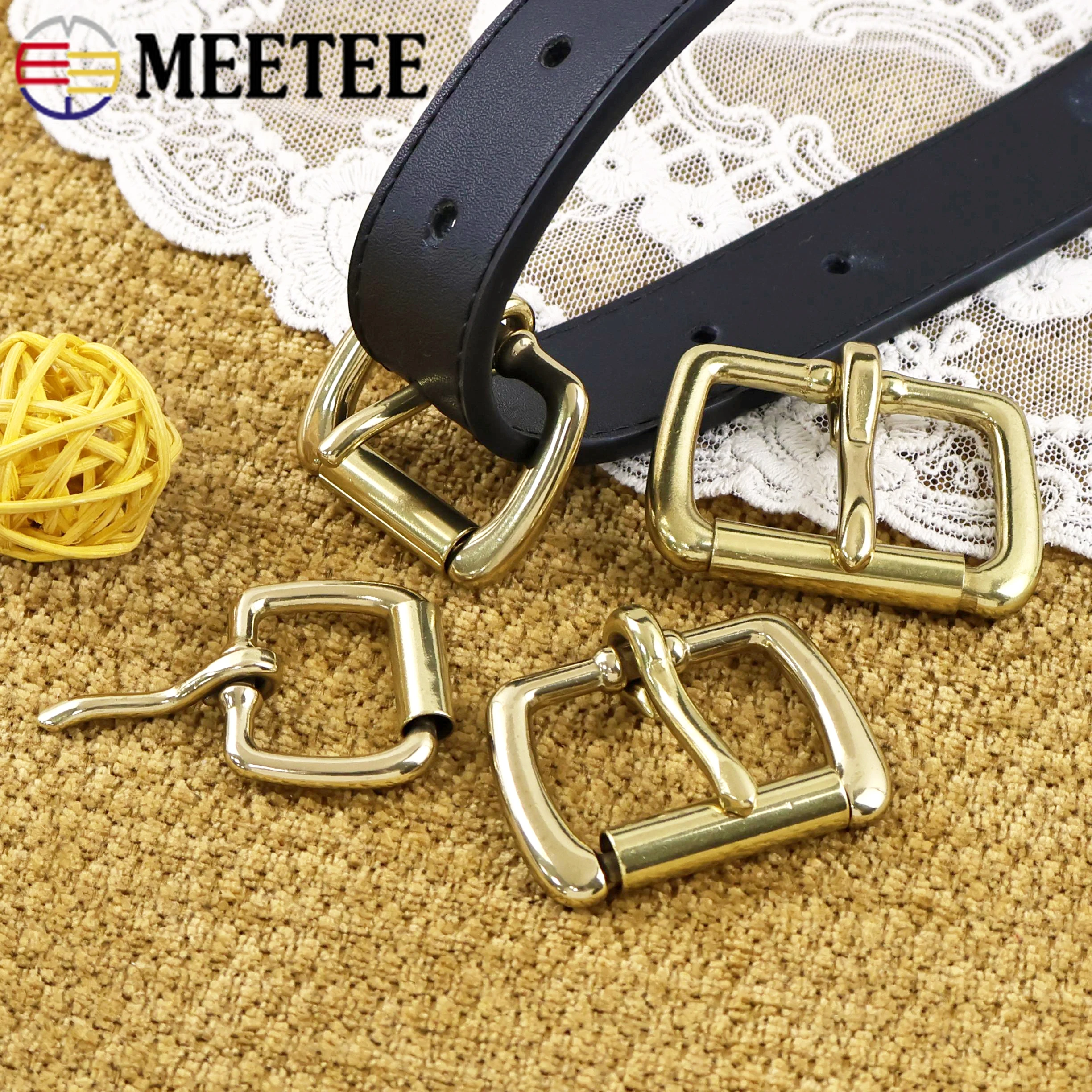 

2/5/10Pcs 16-38mm Solid Brass Belt Buckle Bag Strap Waistband Roll Pin Clasp Leather Belts Replace Hook DIY Hardware Accessories
