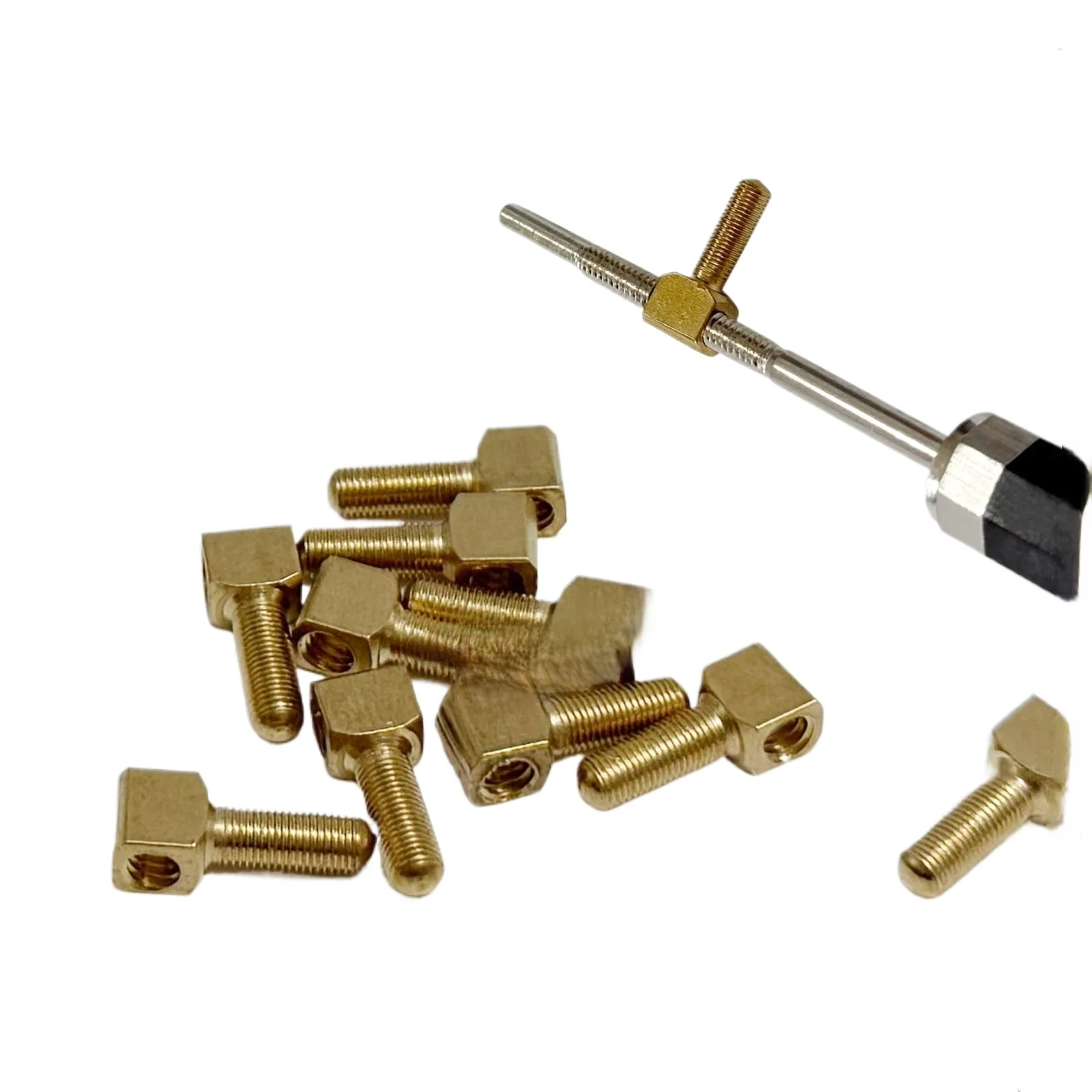 5pcs Standard Thread Bow Screw with Eyelet Shank, for Violin Viola Cello Bass Bow,Multi Size 4/4 3/4 1/2 1/4 1/8 Bow Repair Part