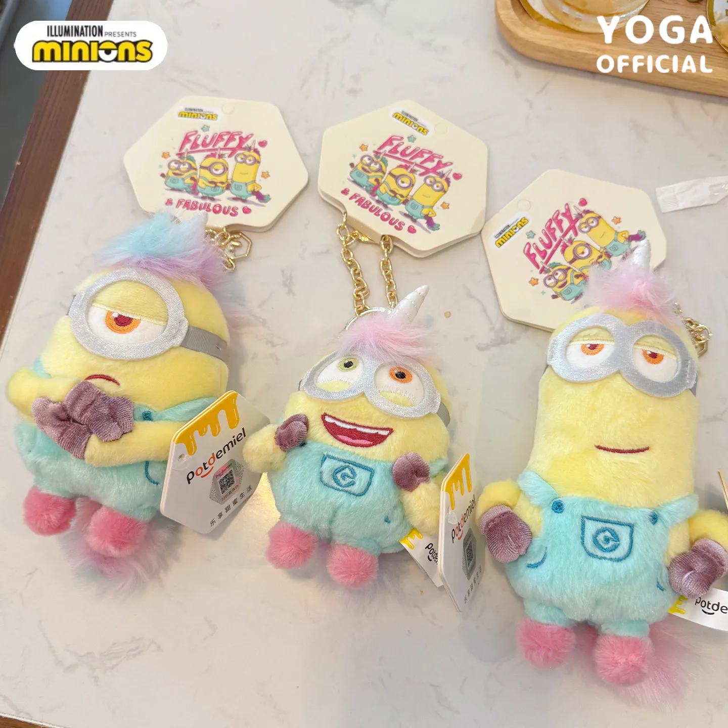 Lindo Colgante de Peluche de Minion, Unicornio y Tim Bear, Adorable Muñeco de Dibujos Animados para Bolsos, Regalo Coleccionable y Souvenir