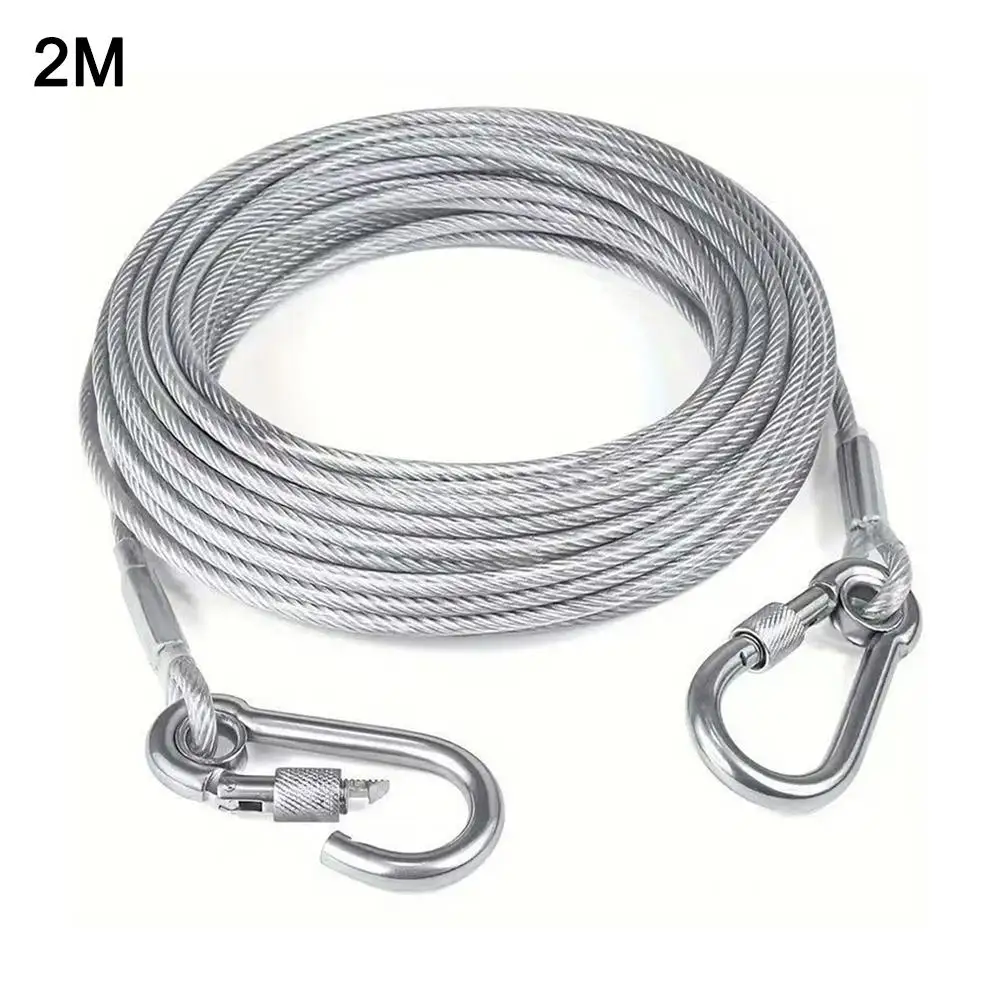 Lead Leash Cable Double-headed Dog Tie Out Cable Leash, Dog Chains For Outside, Yard, Camping,Outdoor Dogs Strap Pet Supplies