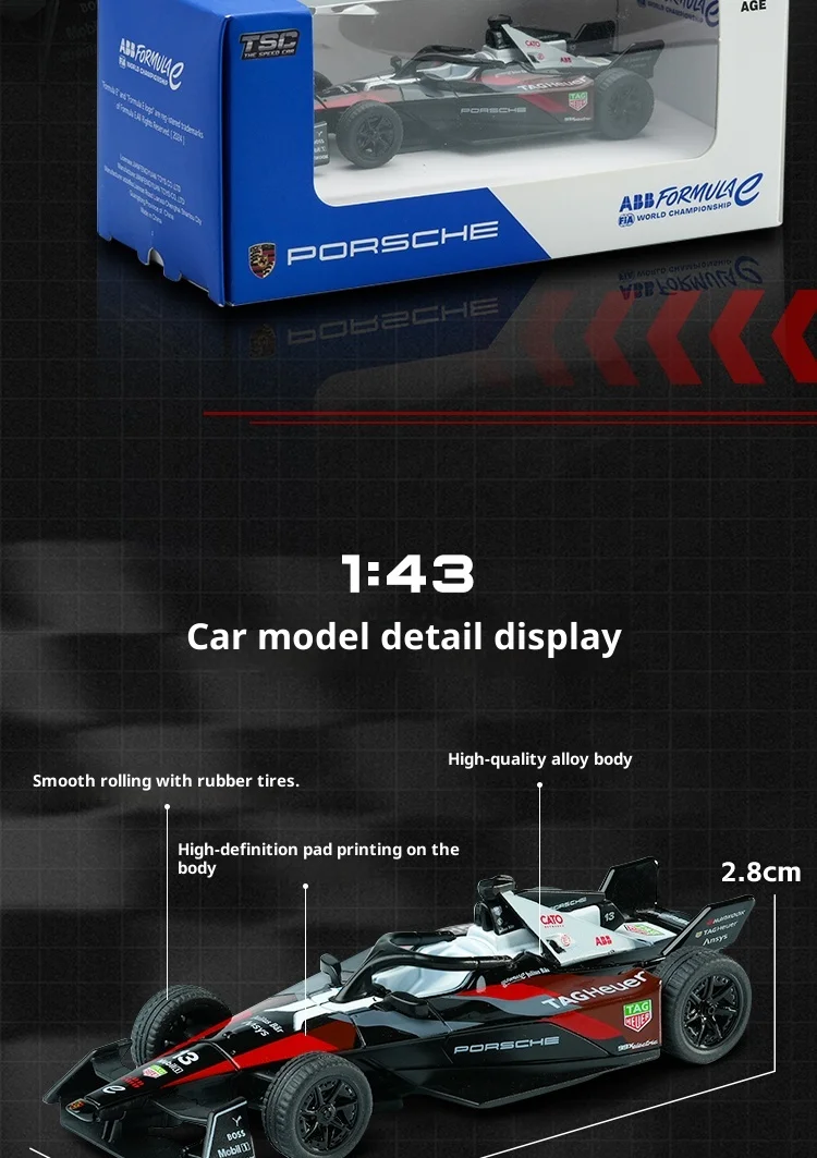 Tsc Speed ​​Card 1:43 Legierungsautomodell Porsche Fe Elektrisches Formel-Rennwagenmodell F1 Ornament Geschenk für Männer – Detail 4