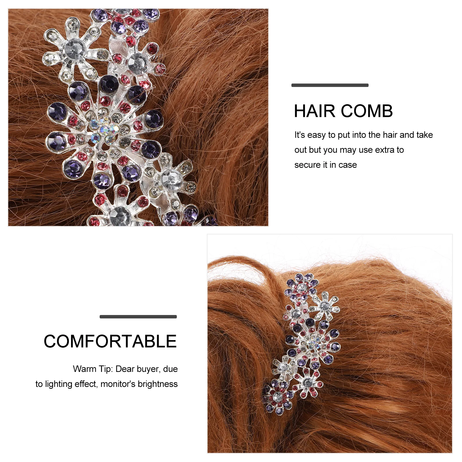 

2 pcs Crystal Hair Decoration Elegant Bridal Accessories Women Headdress Wedding Hair Comb Party HairDecoration