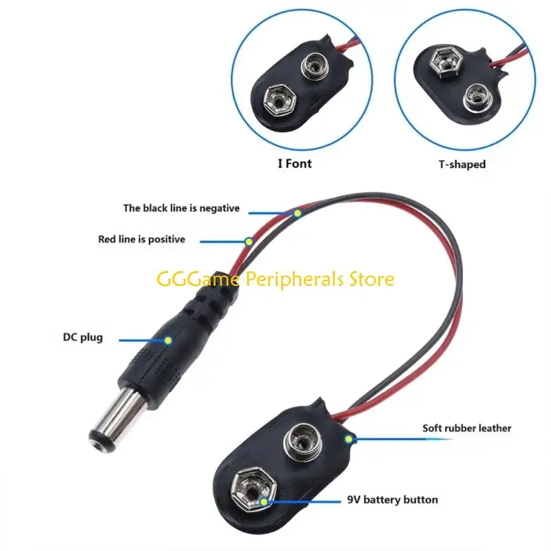 U55B 9V 2-Contact Battery With Wire I Type/T Type for Project Repair Work