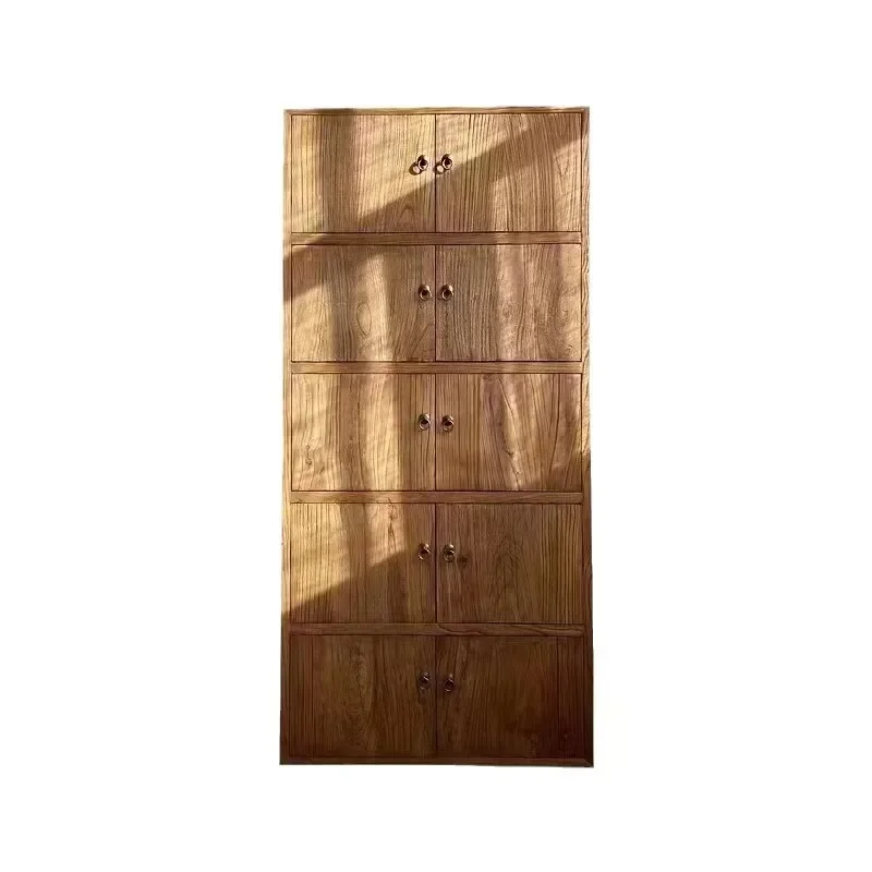 Source manufacturer old elm storage cabinet drawer type tea can tableware locker solid wood multi-layer storage locker