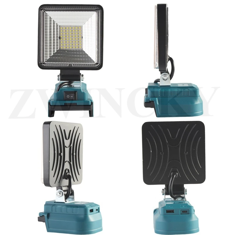 For Makita 14.4V-18V Battery Lantern Outdoor Flashlight 4 inch USB Power Bank LED Work Light Camping Lamp Emergency Lighting