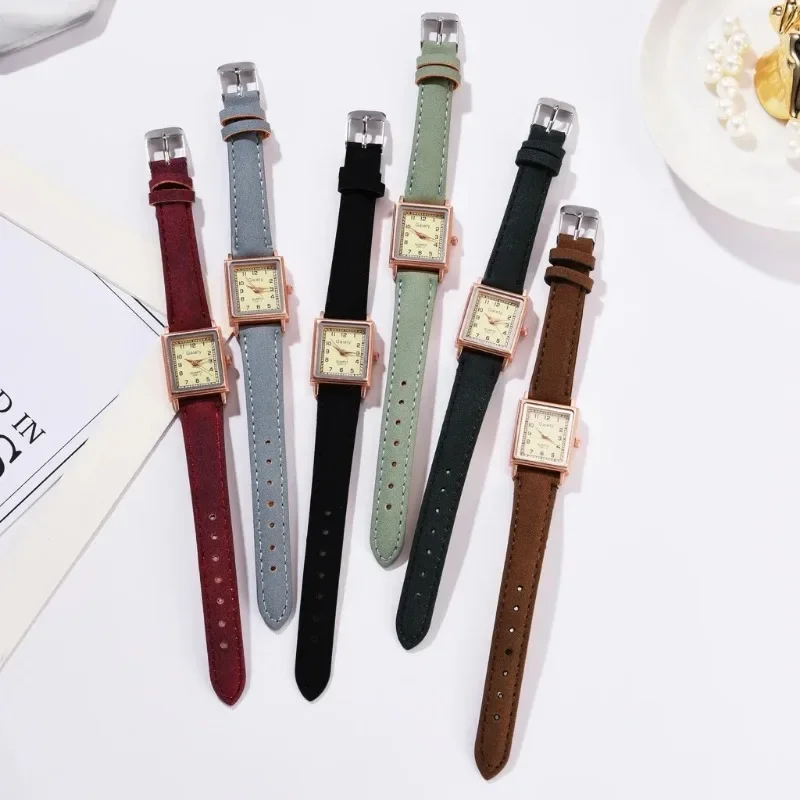 Luxury Square Vintage Women Watches Leather Belt Female Dress Quartz Clock Casual Bracelet Women Wrist Watch Reloj Mujer Montre