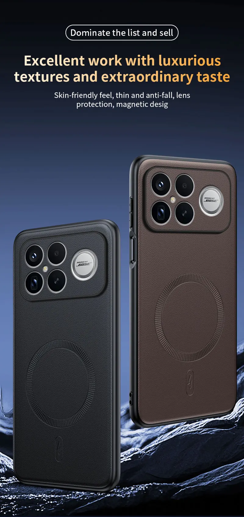Für Redmi K90 Pro Max Hülle Magnetische Leder-Schutzhülle Für Redmi K90 Pro Max Anti-Fingerabdruck Rutschfest PC+TPU – Detail 5