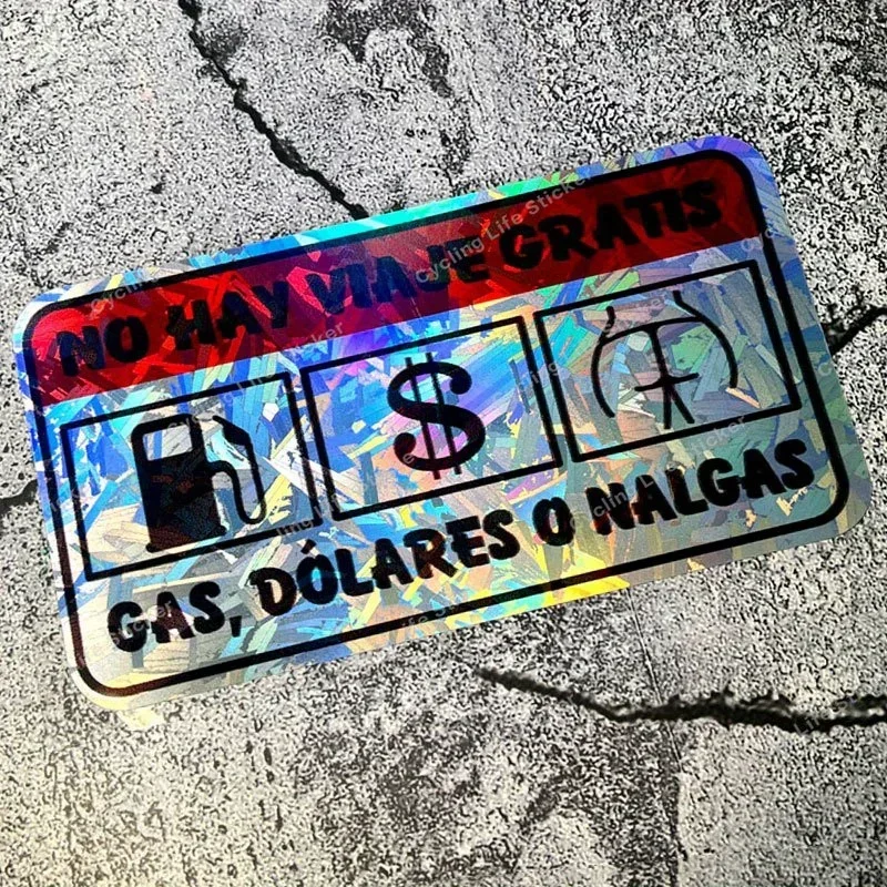 قطعة واحدة من ملصقات السيارة ذات العبارة الإسبانية المجسمة - مع أيقونات غنيمة الدولار لمحطة الوقود #4